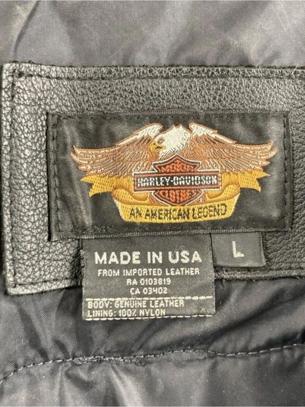 Vintage Harley-Davidson genuine leather biker vest